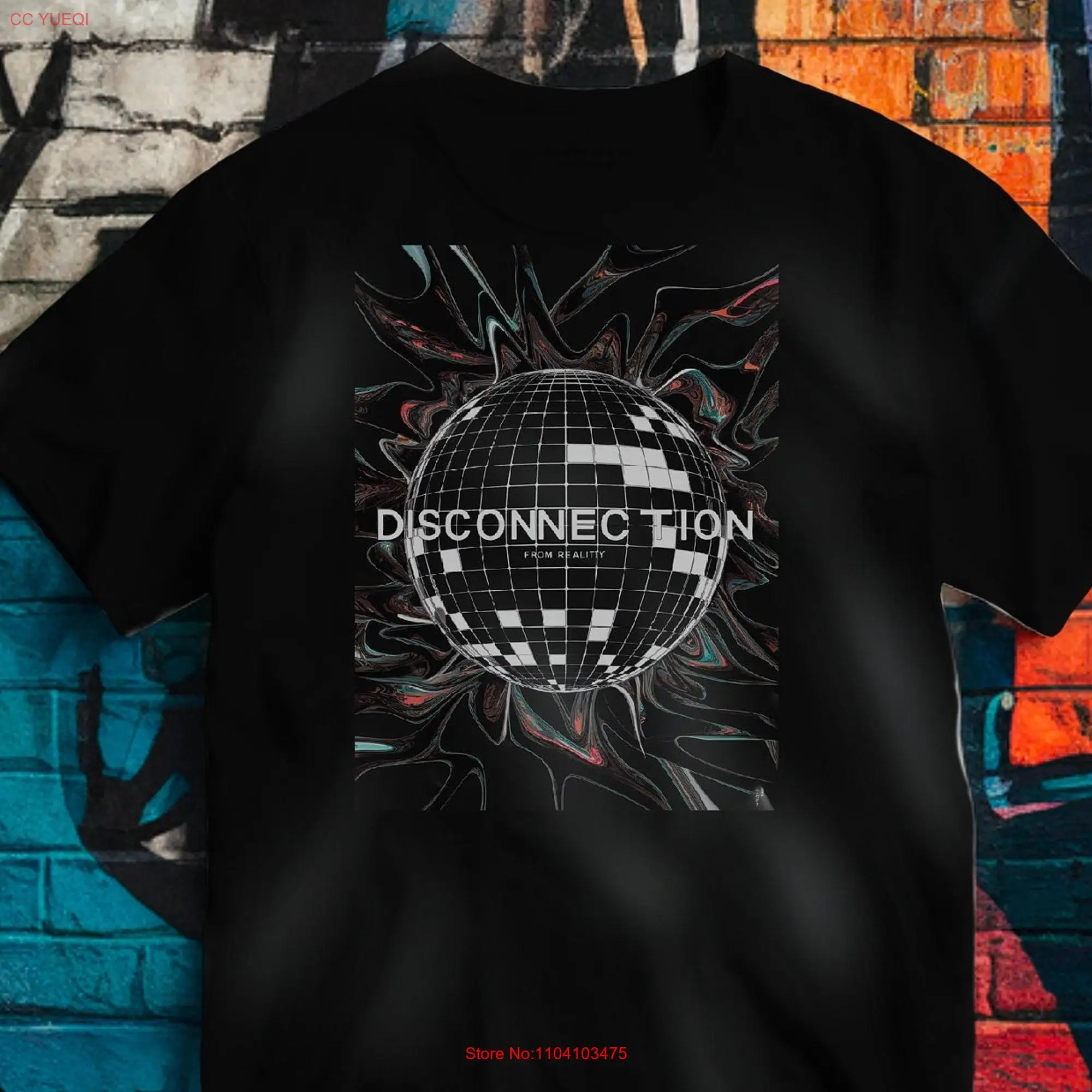 Disconnection from Reality Disco Ball T Shirt Funny Rave  long or short sleeves