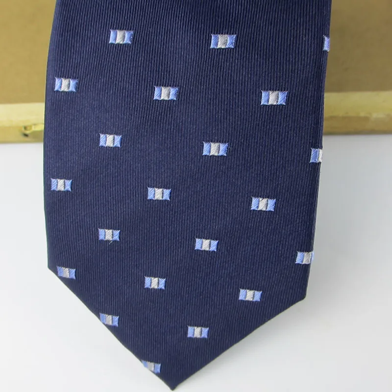 Men Silk Tie 9cm Formal Male Mens High Quality Navy Brown Groom Wedding Necktie Suit Western Gift Accessory