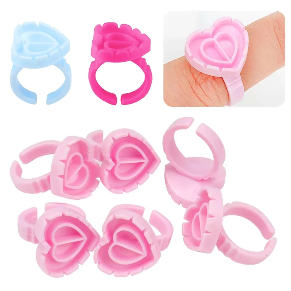 100PCS Disposable Glue Rings Eyelash Extension/Nail Art/Tattoo Blossom Smart Cup Extension Supplies Tools