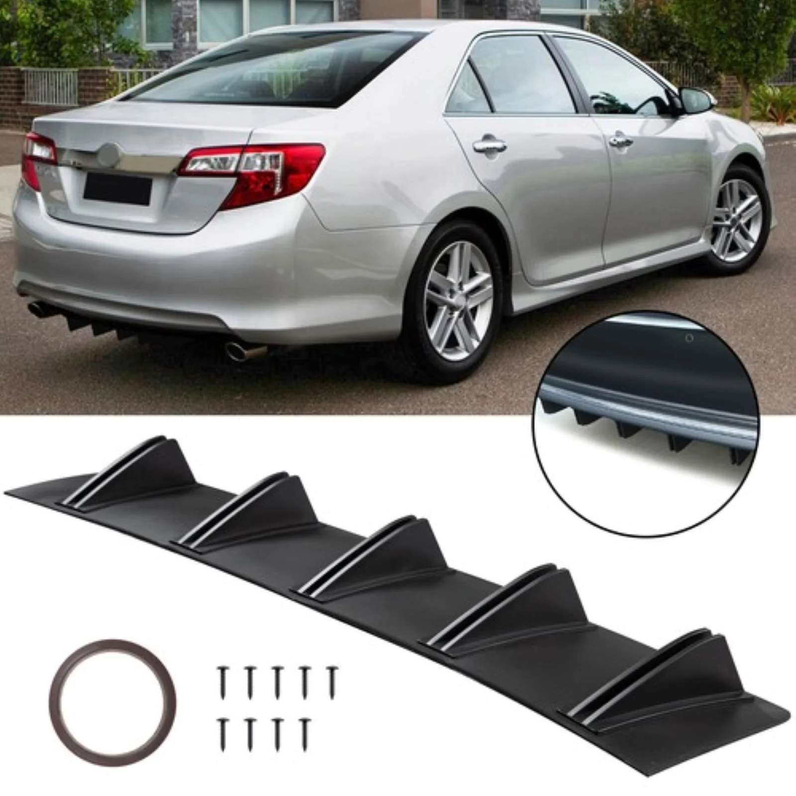 

5-жильный матовый черный задний бампер, диффузор, спойлер, сплиттер для Toyota Camry