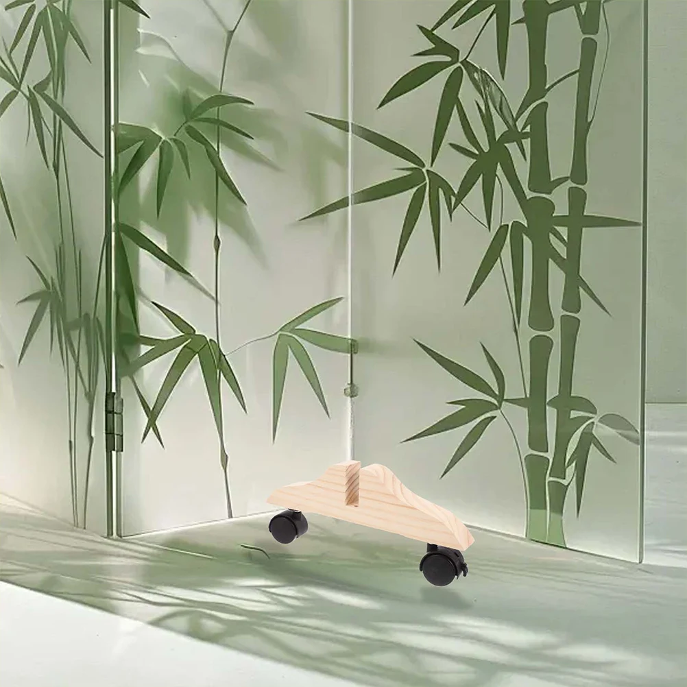 

2Pcs Wooden Room Divider Base Stable Support Movable Wheels Privacy Screen Stand Freestanding Partition Holder for Home Office