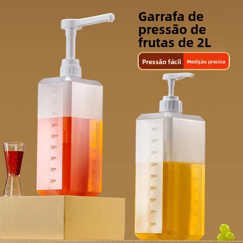 Garrafa Plástica Apertável com Acionamento Manual para Porcionar Chá, Geleia e Xarope em Lojas de Chá, Calçados de PVC de Man...