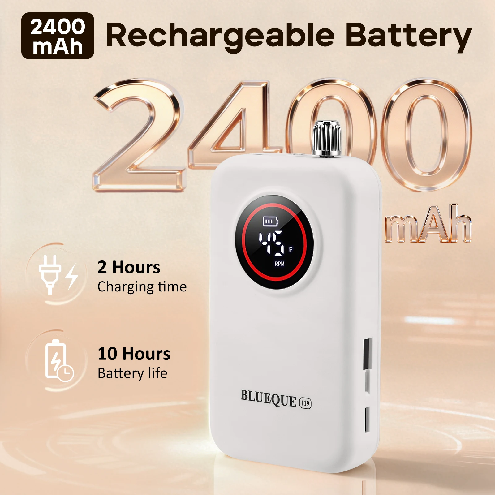 Trapano Elettrico per Unghie Ricaricabile 45000RPM, Macchina Professionale per Lucidatura Unghie, Lima Silenziosa per Manicure e Salone