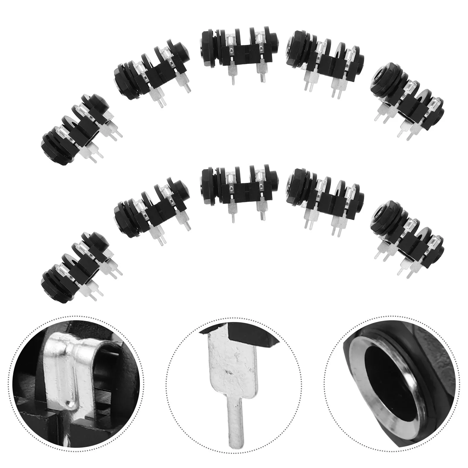 

10Pcs 6.35mm Mono Audio Jack Socket Metal Guitar Jack Panel Mount Microphone Adapter Electric Guitar Output