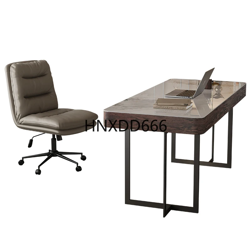 

Italian simple rock slab solid wood desk study computer desk