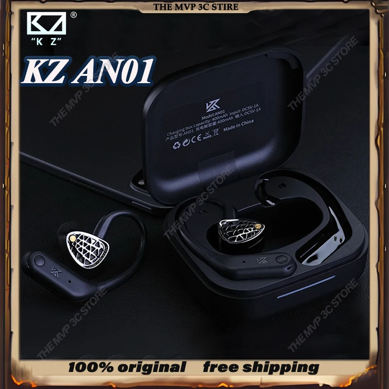 

KZ AN01 индивидуальные беспроводные обновленные ушные крючки кабель ANC с шумоподавлением Bluetooth 5,4 C-Pin LDAC HD аудио декодирование ноутбука подарок