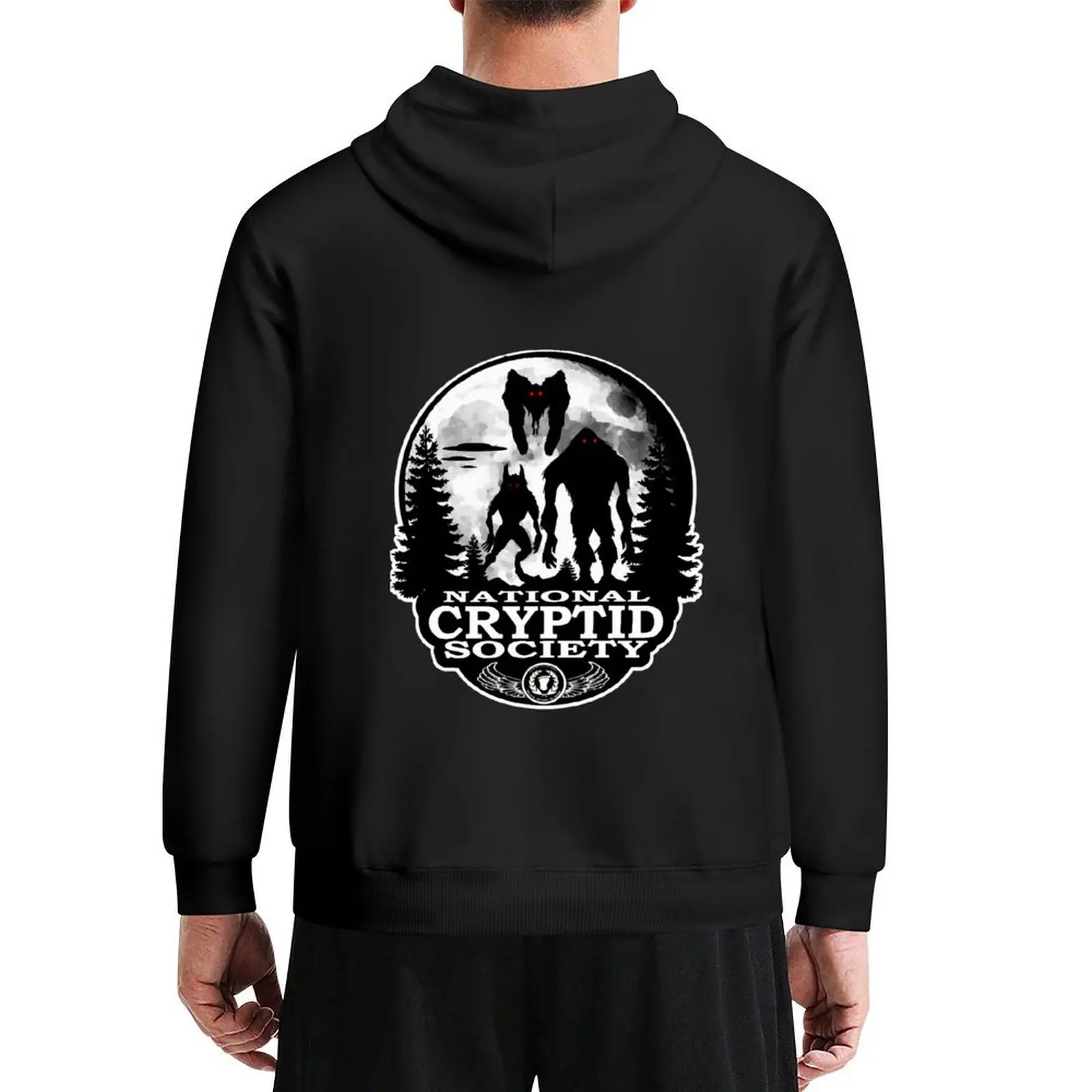 

Bigfoot, Dogman, Mothman, UFO's; National Cryptid Society Hoodie autumn clothes anime clothes blouse pullover hoodies