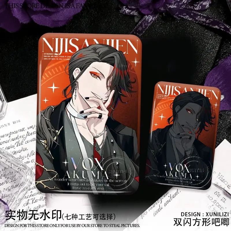 Shu Vox REN Sonny Anime Badges Pins NIJISANJI Women Brooch Cartoon Kawaii Cosplay Square Charm Brooches for Bag Accessorie Gift