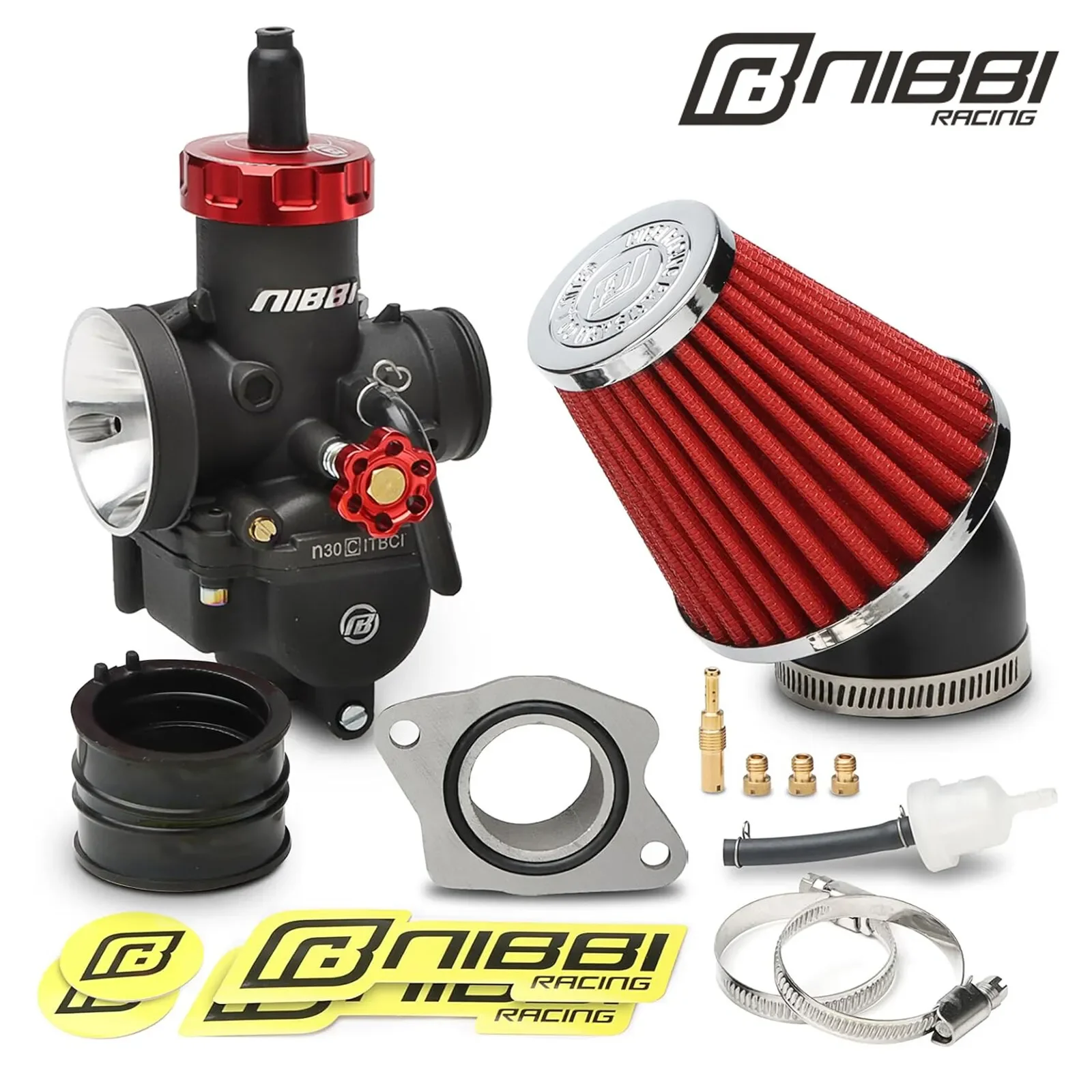 NIBBI PE30 Carburetor Set For Hawk 250CC-300CC Dirt Bike with Air Filter Intake Manifold Connector Adapter Motorcycle Carb Parts