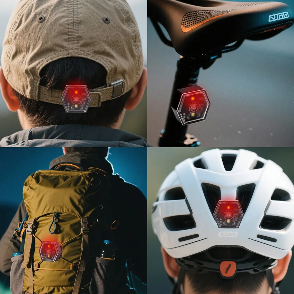 Multifunctional Bicycle Tail Light for Cycling Night Running Helmet & Backpack Outdoor Sports Equipment