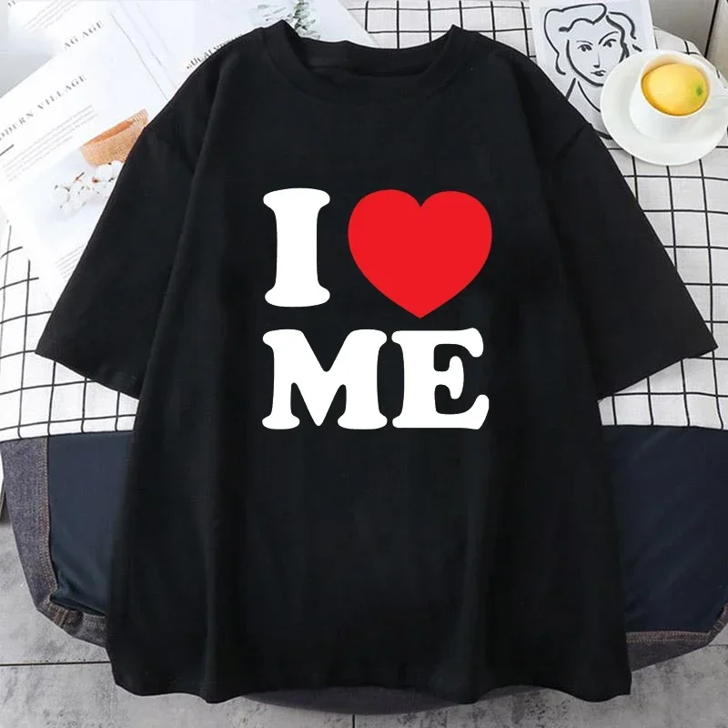 Été drôle j'aime coeur rouge moi-même t-shirts graphique femmes Streetwear à manches courtes cadeaux d'anniversaire T-shirt femmes vêtements