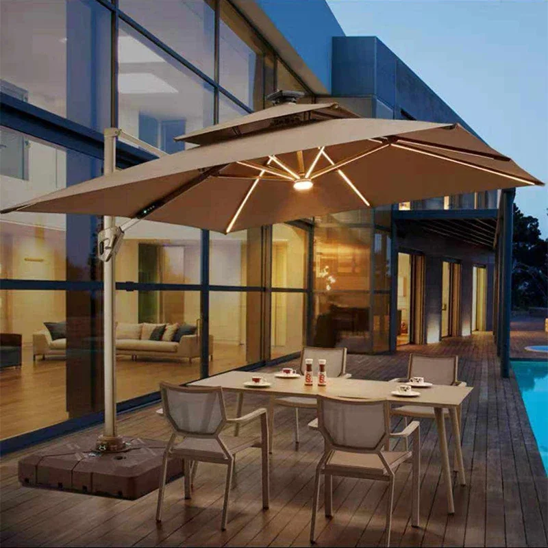 

Durable Outdoor Garden 360 Rotation Patio Umbrella Sunshade Rainproof Sunproof Parasol Umbrellas