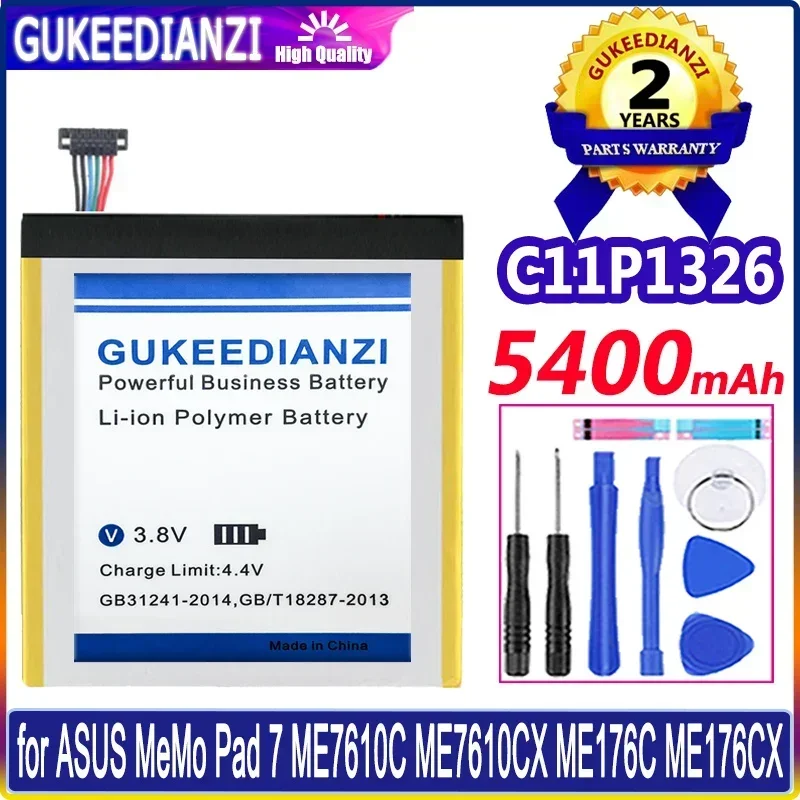 

Аккумулятор для планшета емкостью 5400 мАч для ASUS MeMo Pad 7 ME7610C ME7610CX ME176C ME176CX, C11P1326, длительный срок службы