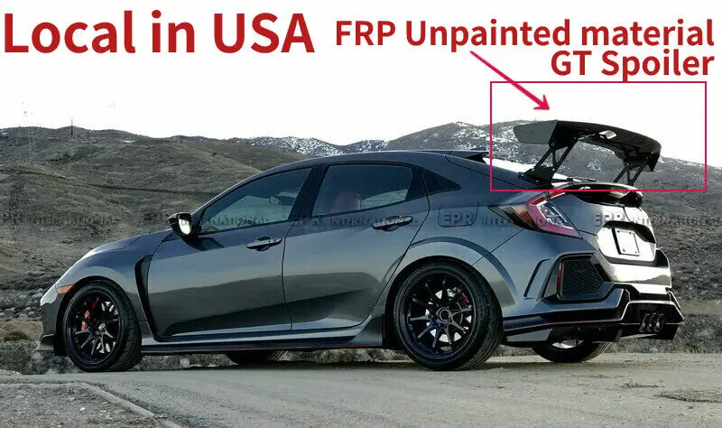 (Local in USA) For Honda Civic FK7 FK8 VTX2 Style Rear Trunk GT Spoiler Wing Lip FRP Unpainted