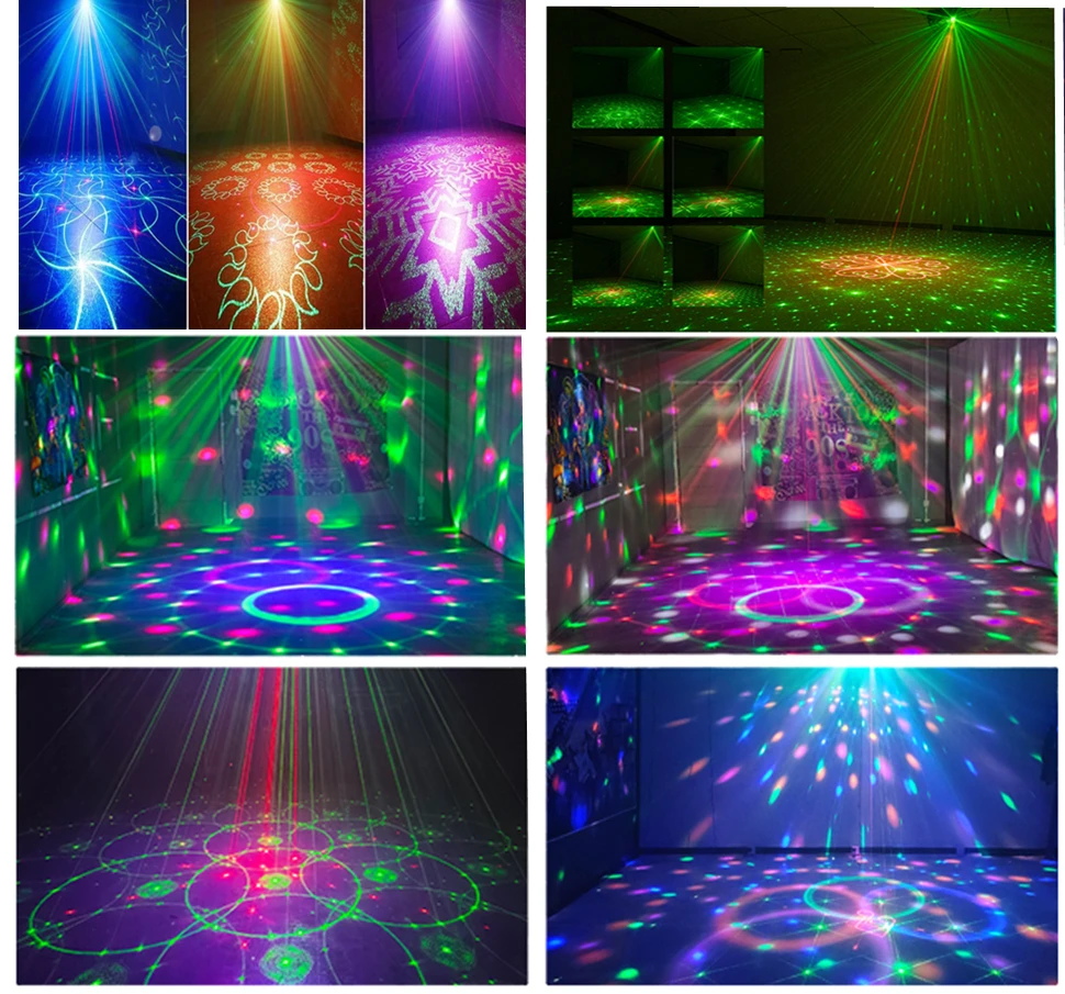Party Light Disco Ball Light DJ Disco Light Red Green Laser Projector Light Party Birthday Christmas Wedding Club Decoration