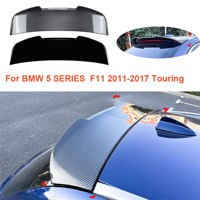 Glossy black Tail Tailgate Splitter Lip For BMW 5 SERIES  F11 2011 - 2017 Touring Rear Trunk Spoiler Top Wing HIGH KICK DUCKBILL