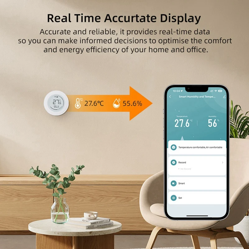 Best-Temperature And Humidity Sensor Graffiti Zigbee Intelligent Sensor E-Ink Screen Detection App Remote Control Sensor
