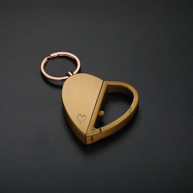 EDC Portable Multifunctional Love Charging Pendant Keychain Lighter Outdoor Metal Cigarette Lighter Fashion Creative Gifts