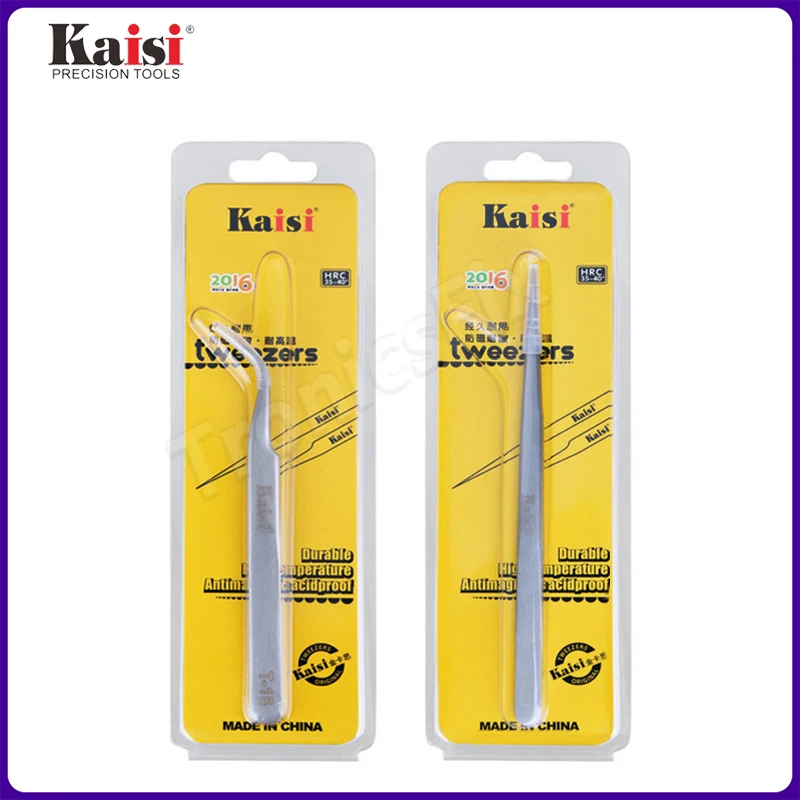 Kaisi T-11 T-15 High Precision Stainless Steel Curved Straight Tweezers For Cell Phone Tablet Computer Repair Hand Tools