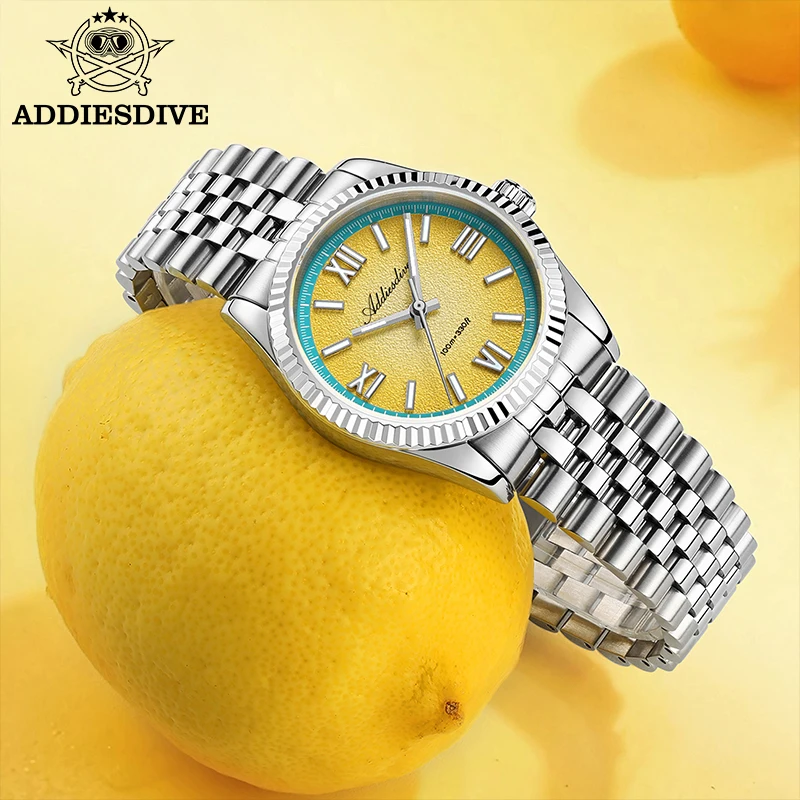 

ADDIESDIVE New Men Quartz Watch Luxury Sapphire Glass 100m Waterproof Super Luminous Wristwatch Stainless Steel Fashion Watches