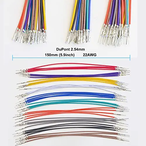 Dupont Connector 2.54mm Male Female Cable with 22AWG  Cable, Single & Dual Row 2/3/4/5/6Pin Housing (DU 2-6P)