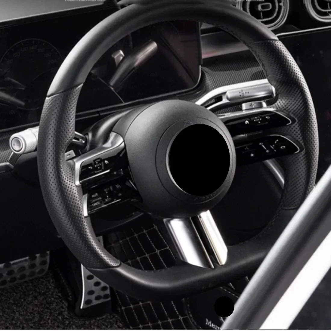 Steering Wheel Shift Lever Wiper Rod Trim Cover Car Sticker For Mercedes Benz C E GLC E Class W206   W214 C260 Auto Accessories