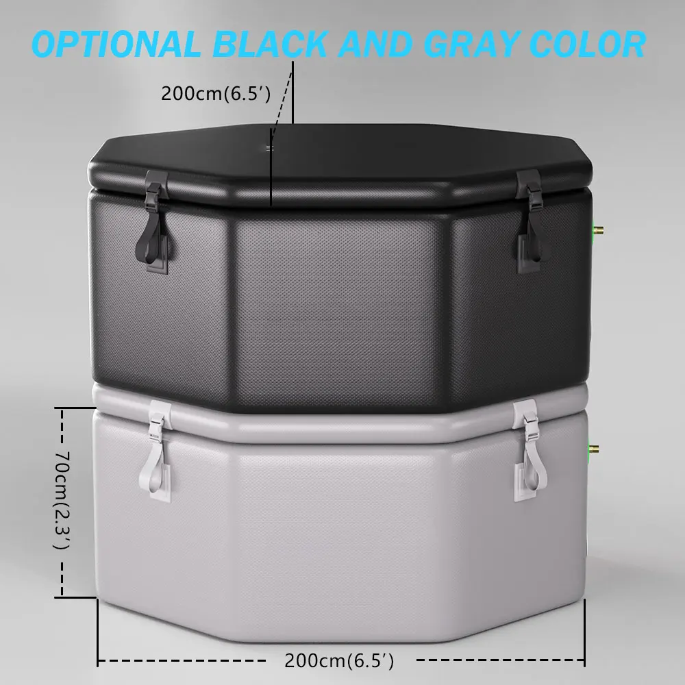 Outdoor Inflatable Hot Tub 4-6 Person Oval PVC Ice Bath Spa Smart Control for Backyard Party