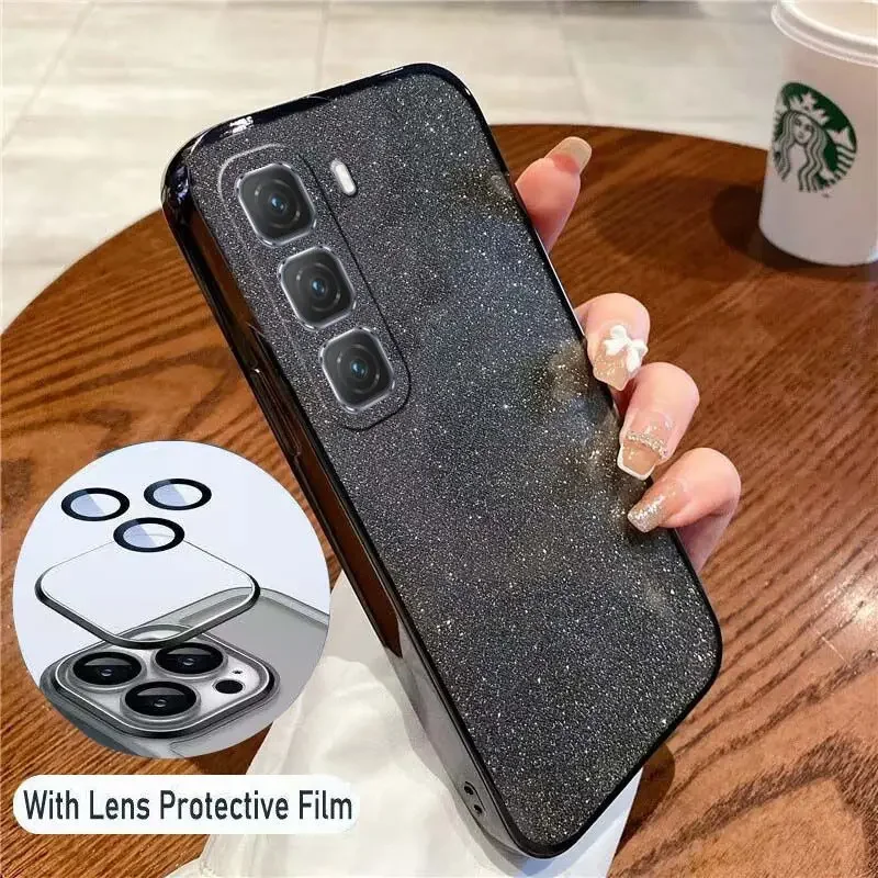 

Case For infinix Hot 60 Pro Plus Stars Sequins Glitter Bling Silicone Protect Cover For infinix Hot 60i 60 Pro Plus Soft Casing