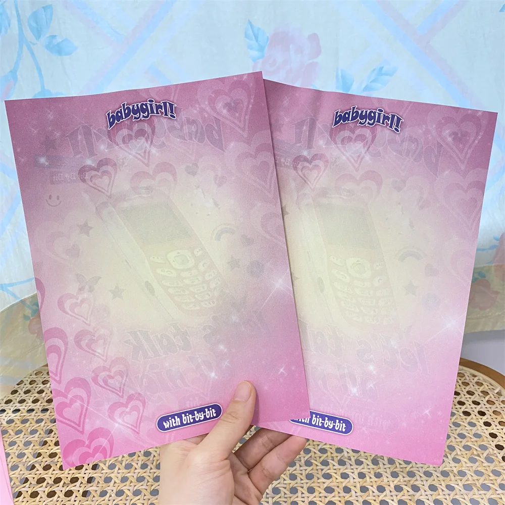 SKYSONIC Vintage Phone Envelope Pack 2 Letter Pink Papers Birthday Greeting Paper Lover Letters Korean Ins Kawaii Papers