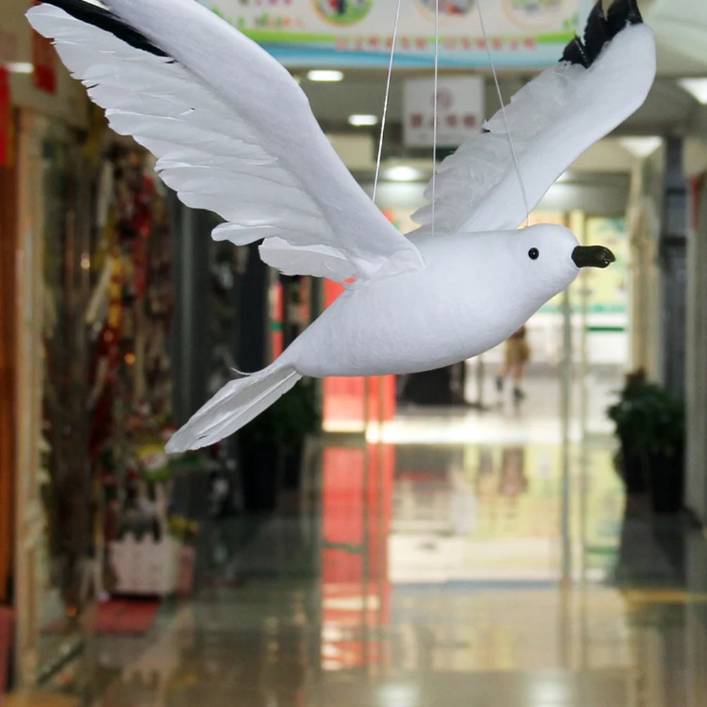 

2Pcs Seagull Hanging Ornaments Realistic Artificial Seabirds for Garden Landscape Home Decoration Mediterranean Style Decor