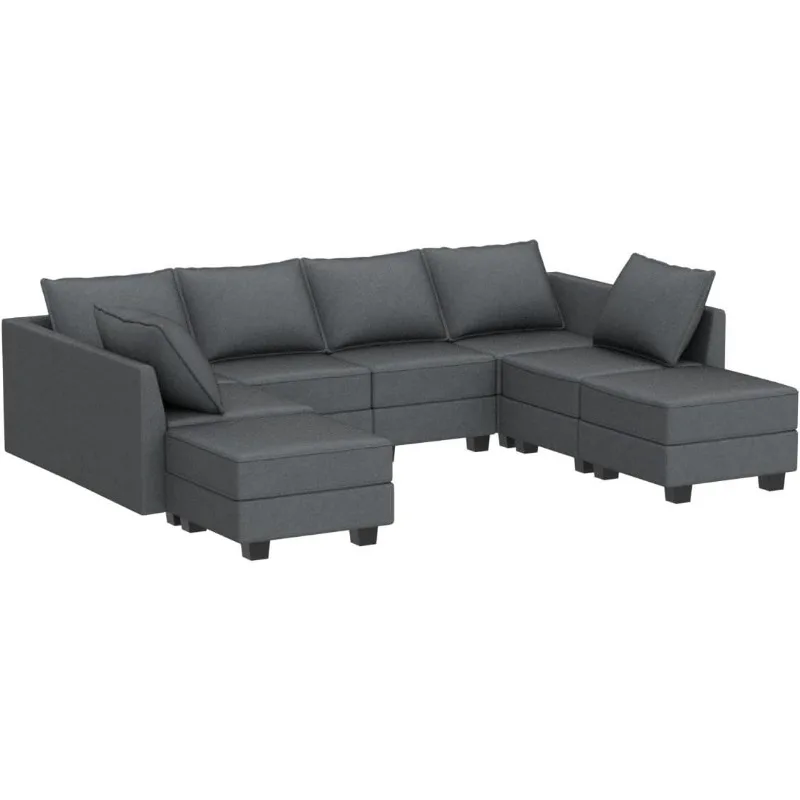 Modular Sectional Couch Shaped Sectional Sofa with Reversible Chaise Modular Sofa Couch with Storage Sea