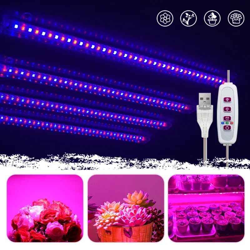 Imagem -04 - Full Spectrum Usb Plant Growing Light Led Grow Light Bar Phytolamp para Plantas de Interior Flower Seedling Tenda de Estufas 30cm 5v