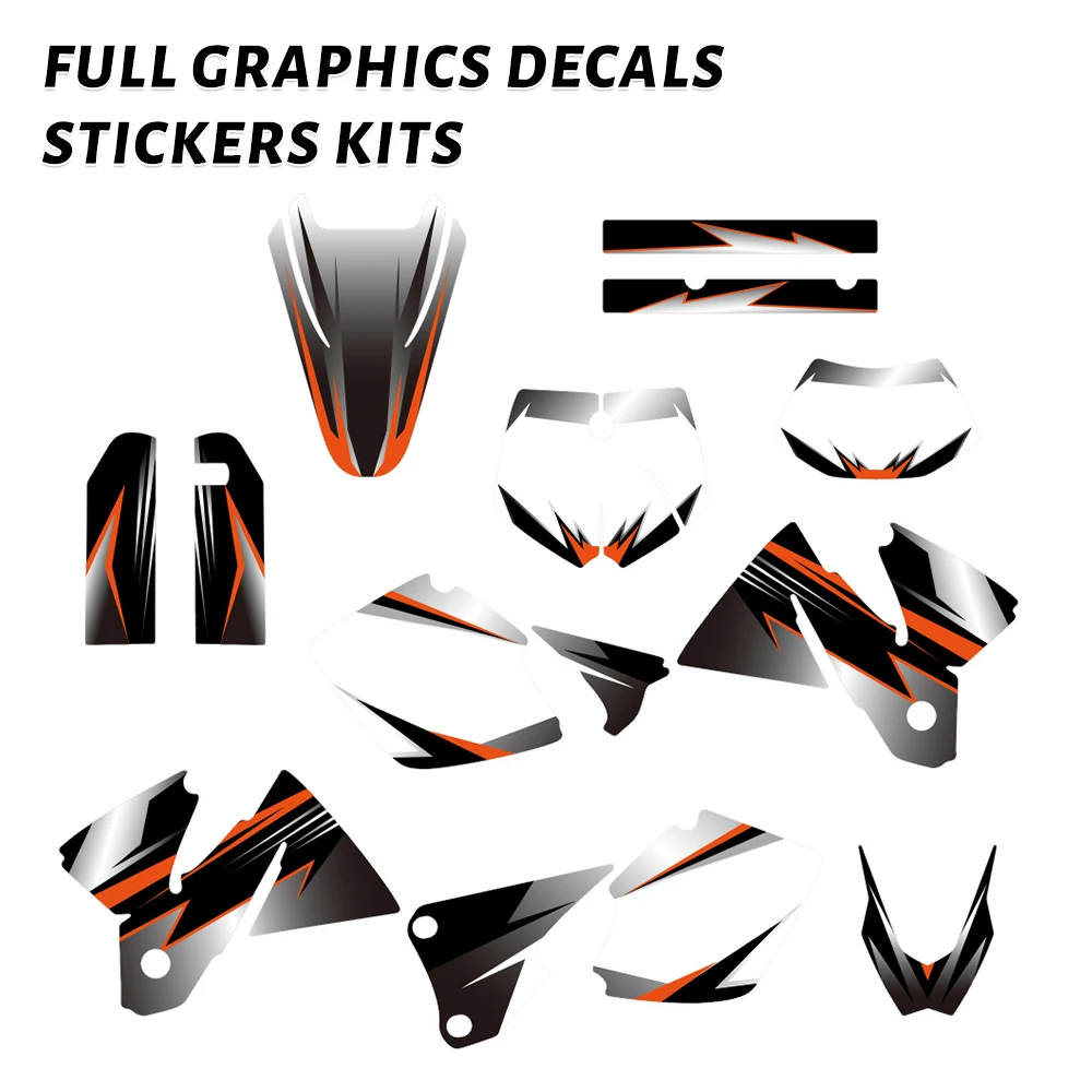 

Полноразмерные модели мотоциклов, подходящие для 125 200 250 300 380 400 EXC 1998 1999 2000, фоны, наклейки, наклейки TEAM GRAPHIC KIT