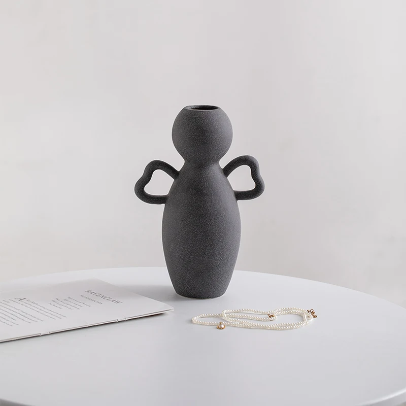 Ceramic vase - Nordic matte white modern minimalist flower arrangement decorative item - dried flowers or fresh flowers - table