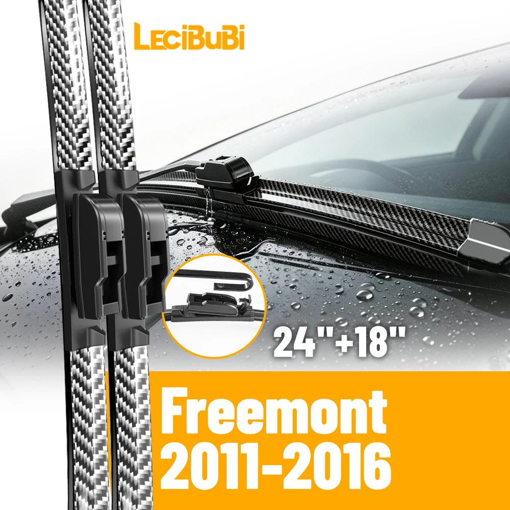 

2pcs Front Windshield Windscreen Wiper Blades For Fiat Freemont 2011-2016 Carbon Fibre Rubber Brushes Car Accessories 24"+18"
