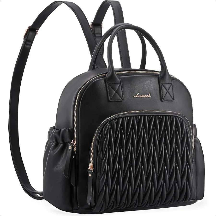 

LOVEVOOK Сумка для подгузников Рюкзак Мини-кожаный рюкзак для подгузников Стеганые стильные водонепроницаемые детские сумки для подгузников с изолированными карманами для