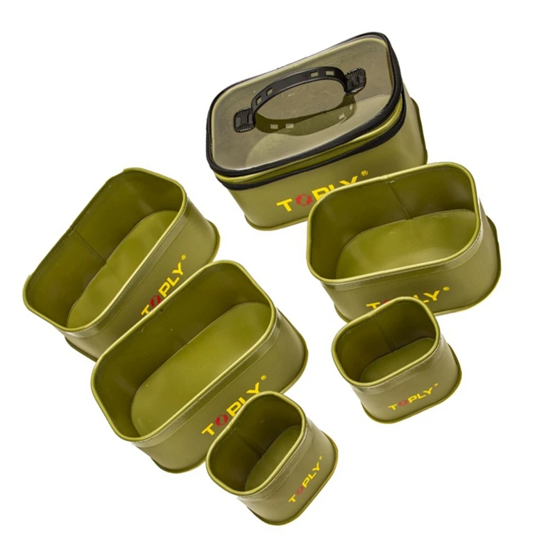 TOPLY 6 PCS Thickened Portable Fish Box Waterproof Fishing Gear Bag Large Capacity