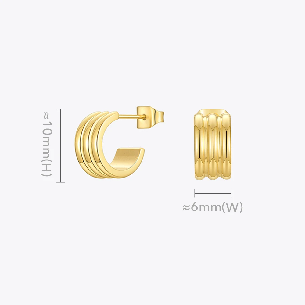 ENFASHION C Shape Cute Stud Earring For Women Gold Color Small Line Earrings 2021 Stainless Steel Fashion Jewelry Brincos E1219