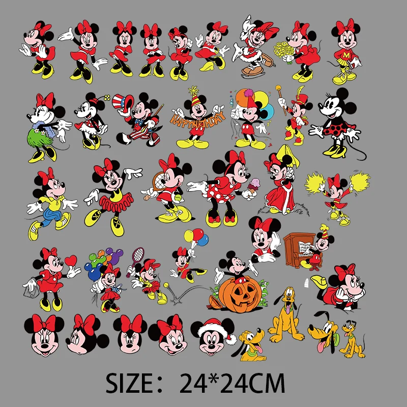 Mickey Mouse Patches for Clothing Thermoadhesive Patch DIY Thermal Stickers on Children Clothes T-shirt Heat Transfer Patch Gift