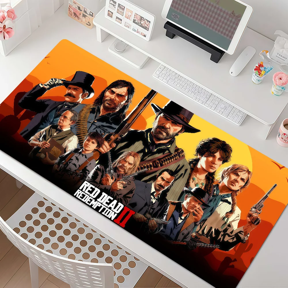 Tapis de souris Game R-Red D-Dead R-Redemption 2, antidérapant, bord en caoutchouc verrouillé, tapis de bureau épais pour ordinateur portable et jeux