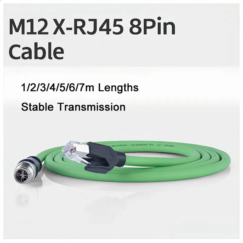 

M12 To RJ45 Encoded Line Ethernet Cable Straight Plug With 1/2/3/4/5/6/7m 8Pins M12 X-type Coding Wire Industrial Ethernet Cable