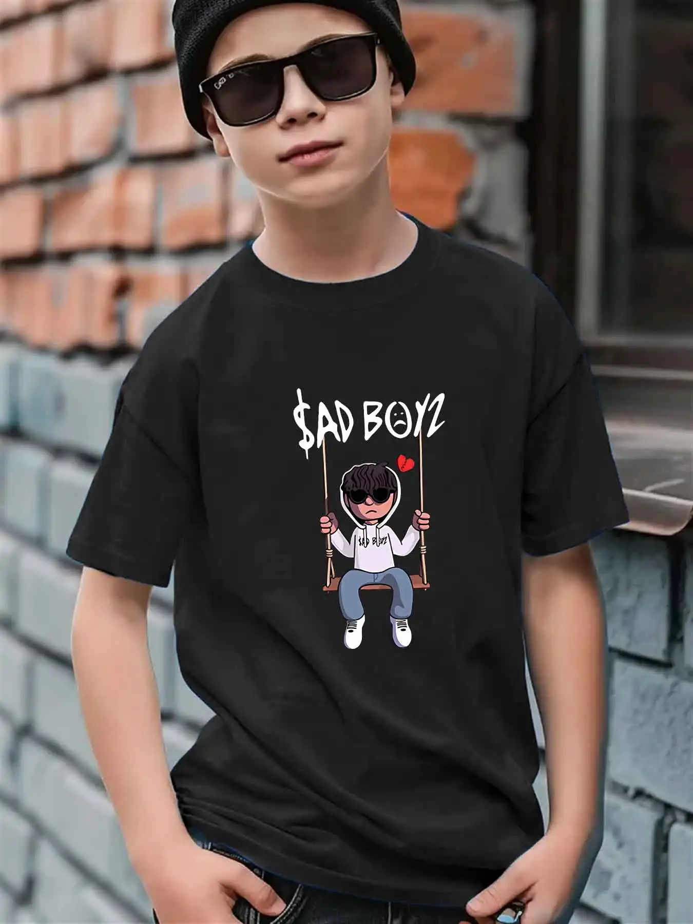 

Детская футболка с милым рисунком, летняя детская удобная футболка с короткими рукавами, детская одежда с 0-вырезом