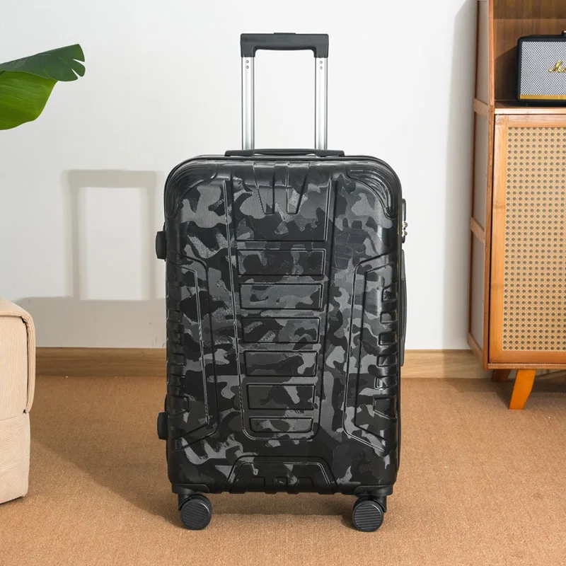 Maleta de equipaje de camuflaje de 20/24/28 pulgadas con asa de viaje y ruedas universales tanto para hombres como para mujeres con un tamaño grande