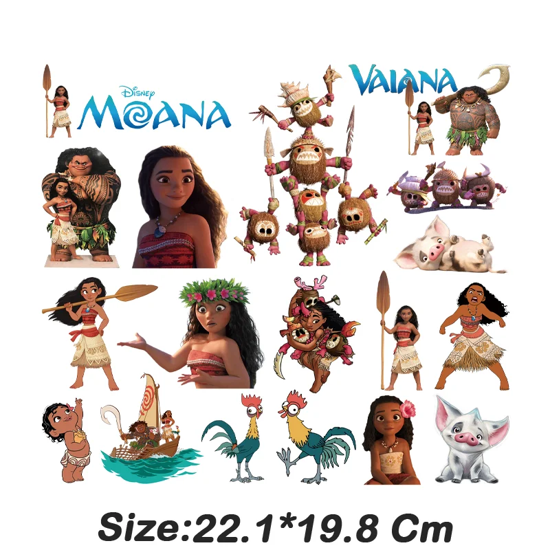 Disney anime Moana Small Print Pattern，Heat transfers stickers for clothing Suitable for Hoodies,T-shirts,pillows,canvas bag.