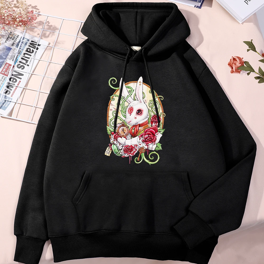 

Cottagecore Rabbit Hole Comics Classic Man'S Hoody Simple Casual Streetwear Fashion Loose Sportswear Trend Autumn Mens Pullover