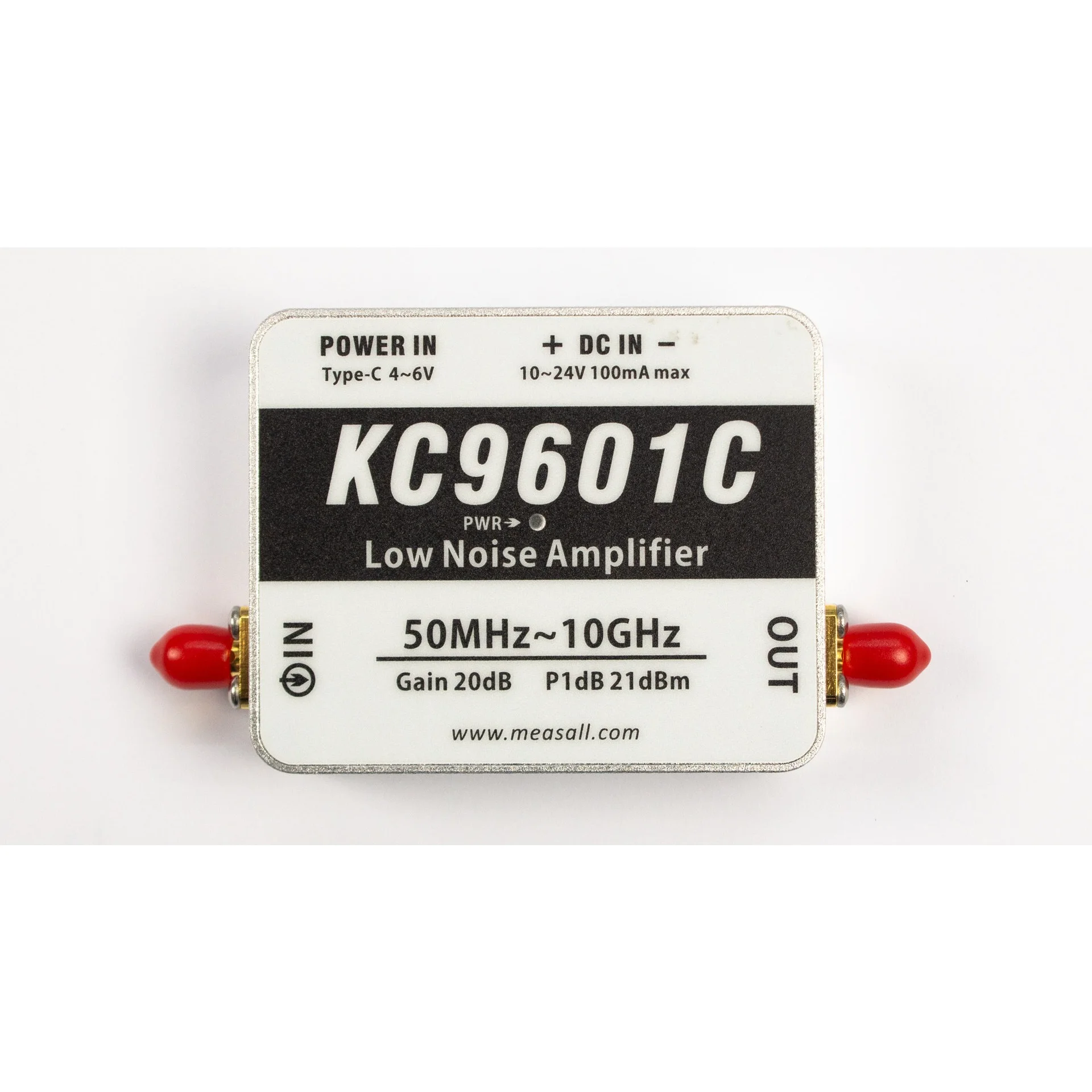 KC9601C Low noise amplifier 50M-10GHz 20dB high linearity Type-C power supply LNA