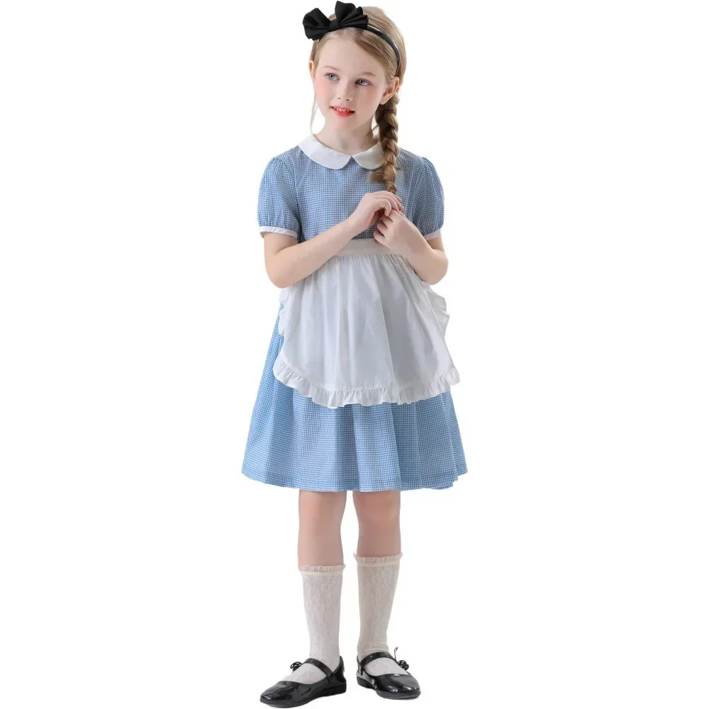 

Halloween Children's Dorothy Princess Plaid Dress Festival Party Alice Maid Costume Kid Day Pastoral Character Cosplay Costumes