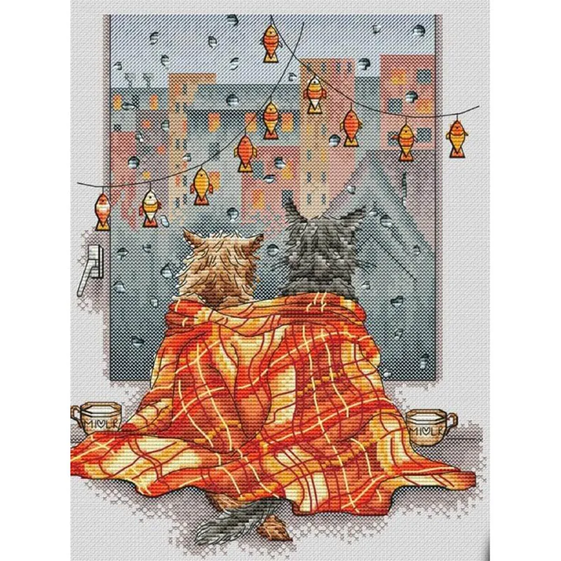 M201020 Home Fun Cross Stitch Kit Package Greeting Needlework Counted Kits New Style Joy Sunday Kits Embroidery Cross-stitch DIY