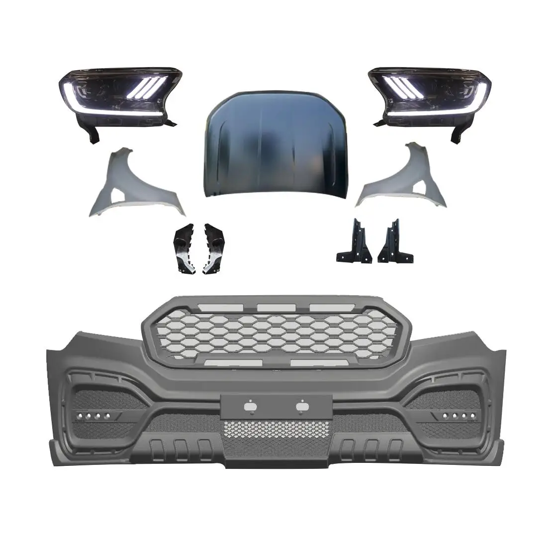 

Modified Parts Accessories Body Kits Front Bumper Front Grille Upgrade For Ford 2012 RANGER To RANGER RAPTOR BODY KIT