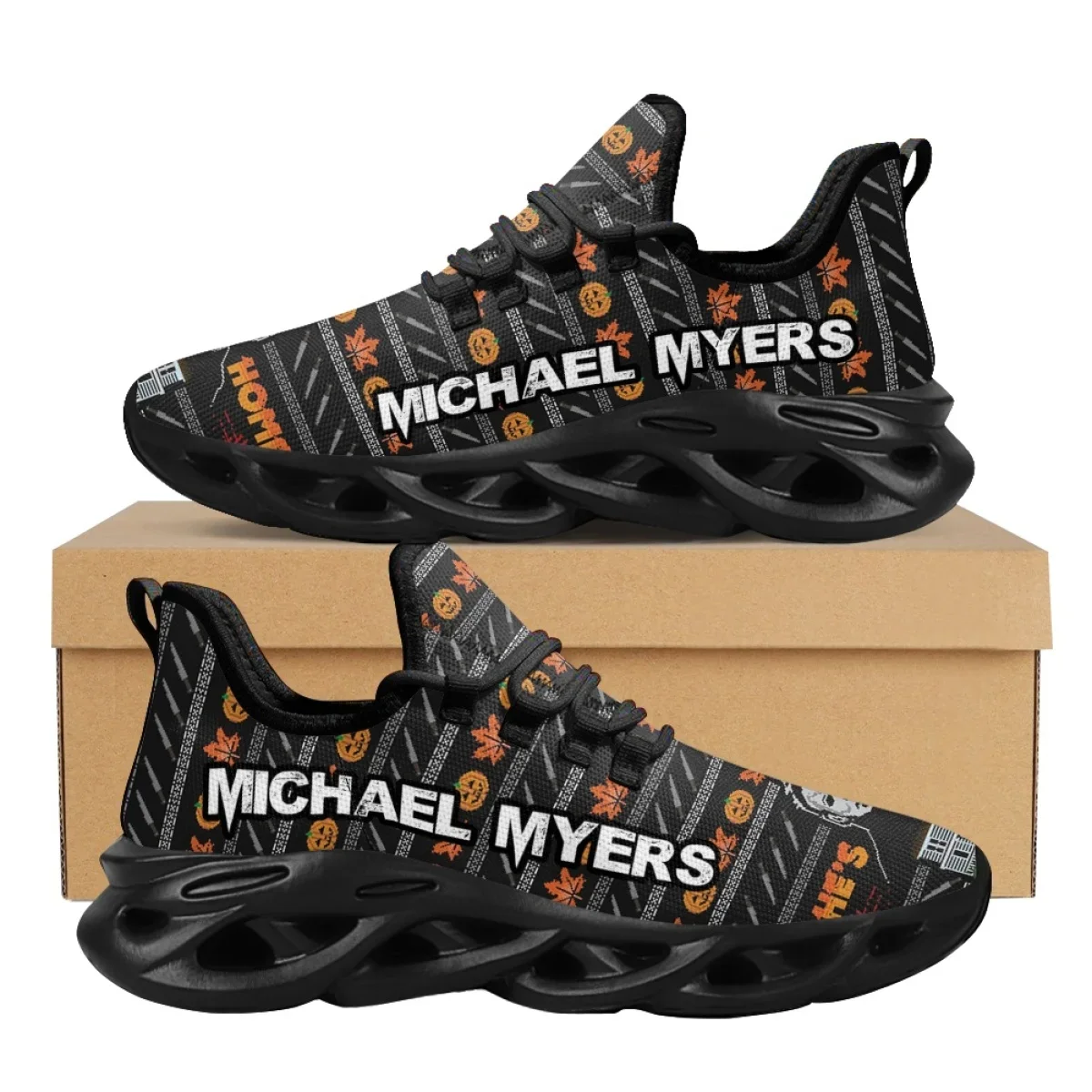 Zapatos de malla transpirables con estampado de película de terror de Michael Myers, zapatillas de deporte al aire libre, regalos de Halloween, 2023